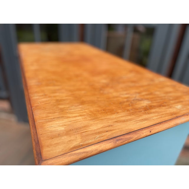 This charming antique sideboard has been repainted by us; the surface has been sanded and oiled. The interior has been...