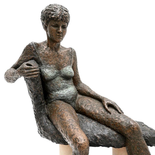 Vintage Sculpture of Nude Woman on a Bench by A. Altmann For Sale - Image 6 of 10