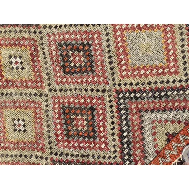 Vintage Turkish Embroidered Kilim _ 71" X 140" For Sale In Raleigh - Image 6 of 11