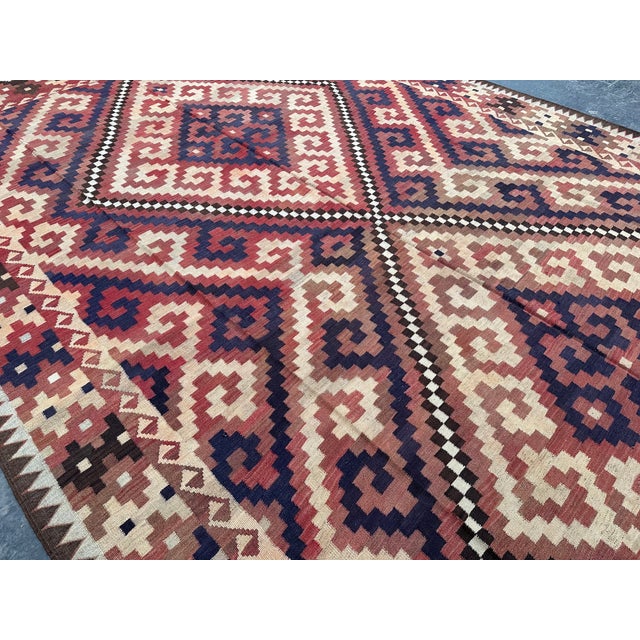 Vintage Afghan Flat Weave Tribal Wool Kilim Rug, 10x16 For Sale - Image 4 of 8