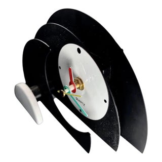 1980s PostModern Post Modern Memphis 4 Tier Iron Metal Table Clock For Sale