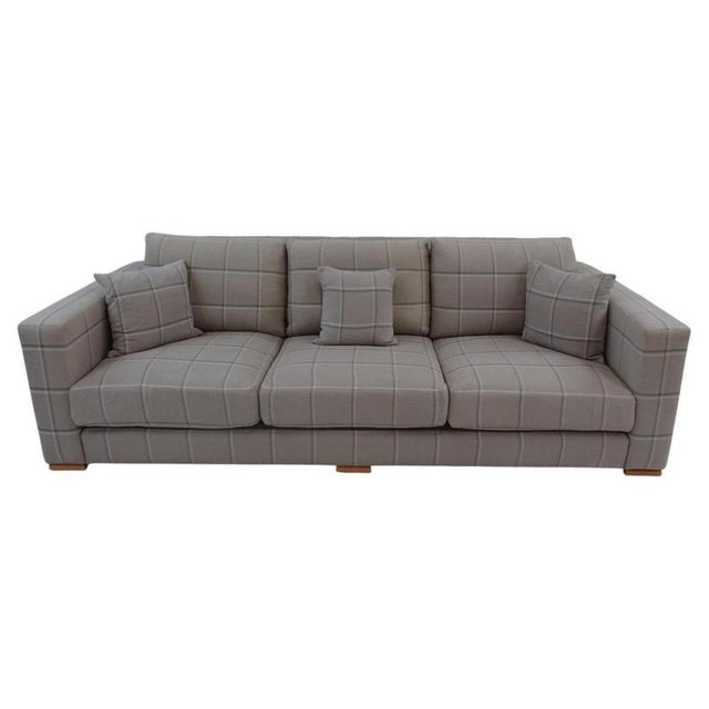 Textile Large Square Arm Sofa in Soft Grey Check Fabric by George Smith For Sale - Image 7 of 7