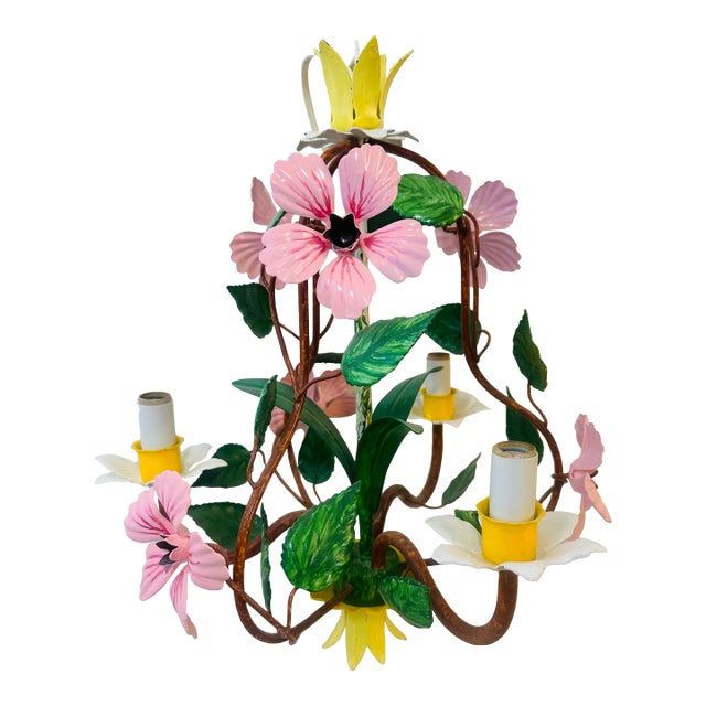 Vintage Tole Chandelier For Sale