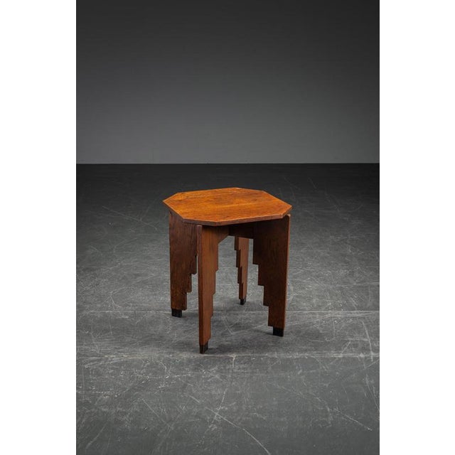 1920s Vintage Amsterdam School Side Table, 1920s For Sale - Image 5 of 11