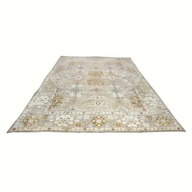 21st Century Turkish Oushak 10x14 Beige, Ivory, & Gold Handmade Area Rug #1144072 For Sale In Houston - Image 6 of 11
