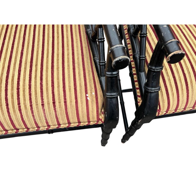 Mid 20th Century Set 4 Faux Bamboo Armchairs For Sale - Image 13 of 18