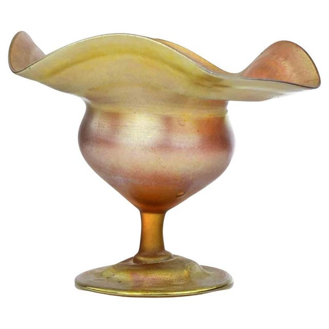 Favrile Glass Compote in Art Glass by Tiffany Studios, Italy, 1910s For Sale - Image 5 of 5