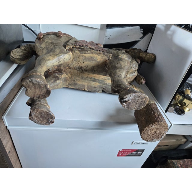 Republic Period Chinese Polychromed Carved Wooden Tang Horse For Sale - Image 10 of 12
