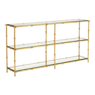 Lauren Gold Leaf Iron Console For Sale