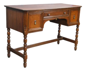 Antique Limbert Arts & Crafts Walnut Vanity Writing Desk Console Table 45"