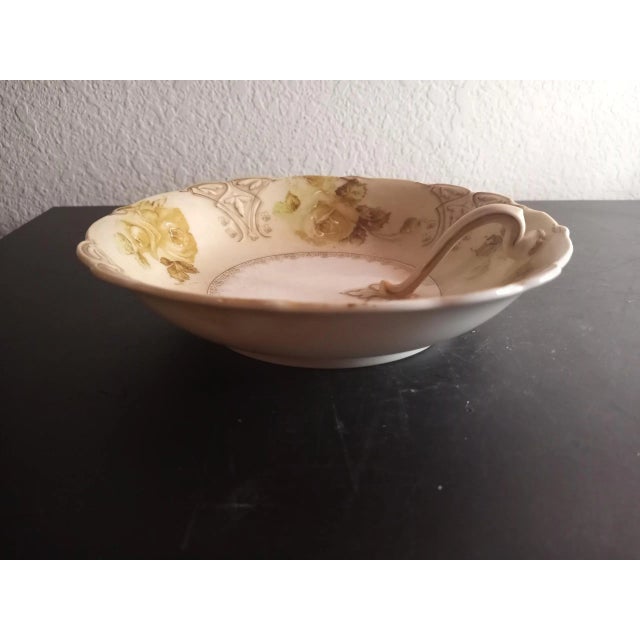 Beige Vintage 1950s Clarion Pattern Porcelain Nappy Dish For Sale - Image 8 of 8
