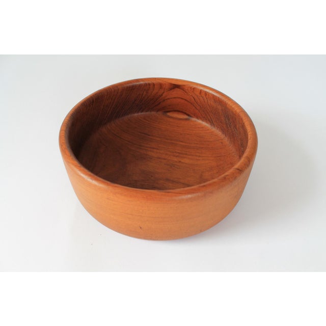 Mid-Century Genuine Teak Wood Serving Bowl For Sale - Image 4 of 6