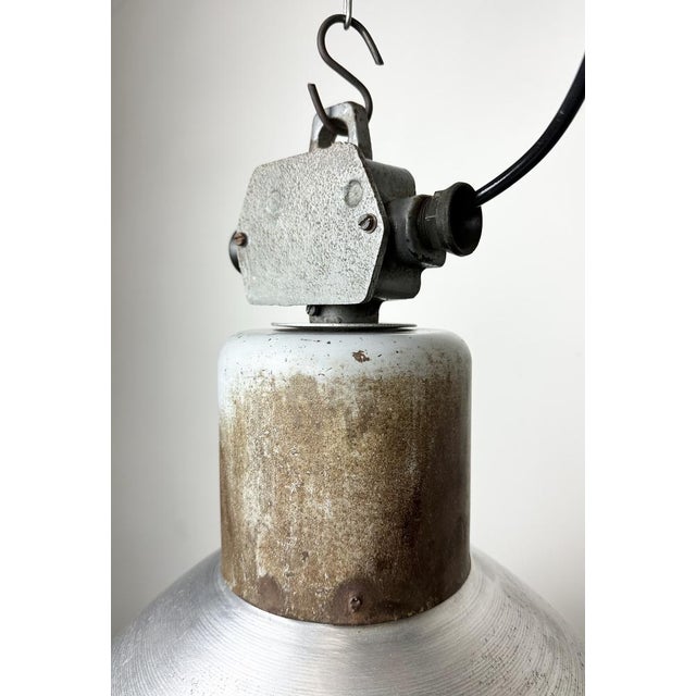 Metal Industrial Aluminium Pendant Lamp from Polam Wilkasy, 1960s For Sale - Image 7 of 18