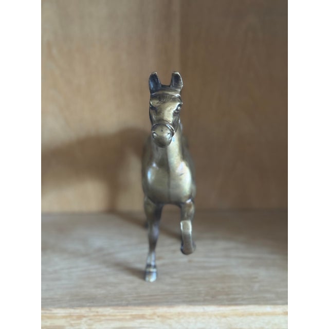 Mid 20th Century Brass Prancing Horse Sculpture For Sale In Philadelphia - Image 6 of 8