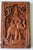 Vintage Southeast Asian Carved Teak Elephant & Temple Relief on Silk For Sale In Washington DC - Image 6 of 16