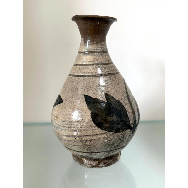 Beige Korean Glazed Ceramic Vase Buncheong Ware Joseon Dynasty For Sale - Image 8 of 12