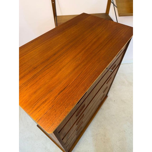 Danish Teak Chest of Drawers with Lock For Sale - Image 10 of 11