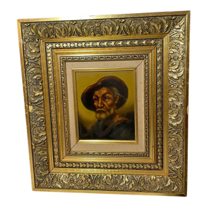 Vintage Original Raymond Realism Elder Bearded Man Oil Painting Portrait Framed