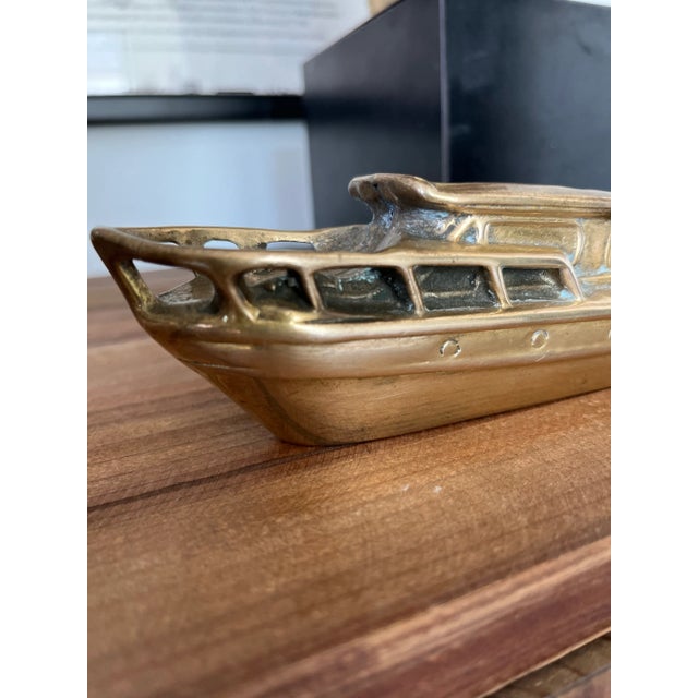 1960s Brass Boat Desktop Tape Dispenser For Sale - Image 9 of 9