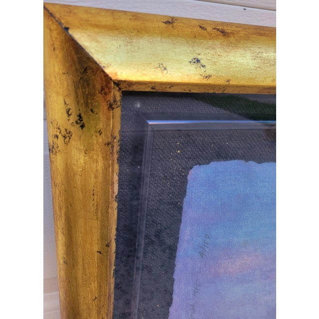 Black Monumental Vintage Mikulski Kravjansky Chinoiserie Intaglio 3 Geisha Conversation "Hanashi" Japanese Custom Gold Leaf Framed Triptych Wall Art For Sale - Image 8 of 17