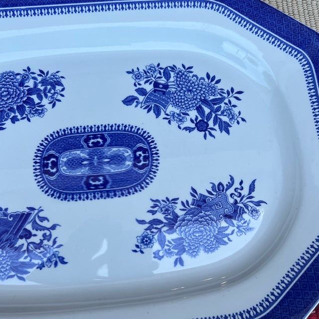 Chinoiserie A Copeland Spode Fitzhugh Blue Platter Circa 1960’s For Sale - Image 3 of 12
