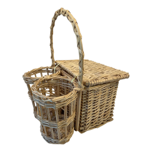 Vintage Wicker Wine Picnic Basket
