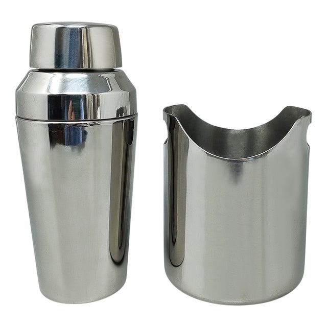 Cocktail Shaker with Ice Bucket from Motta, Italy, 1970s, Set of 2 For Sale