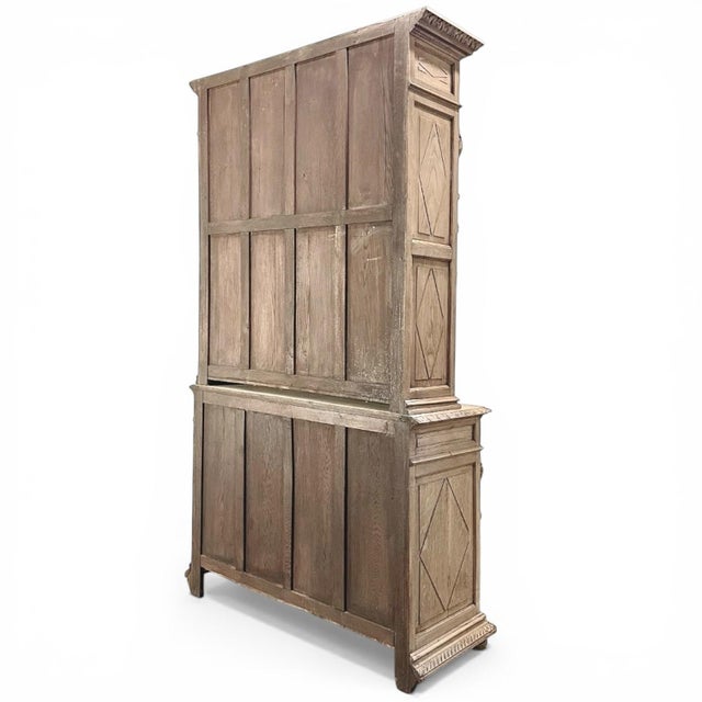 19th Century French Renaissance Revival Carved Oak Bookcase ~ Cabinet in Stripped Oak For Sale - Image 16 of 16