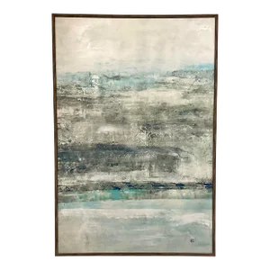 Contemporary Abstract “Blue Rhumba I” Framed Giclee on Canvas