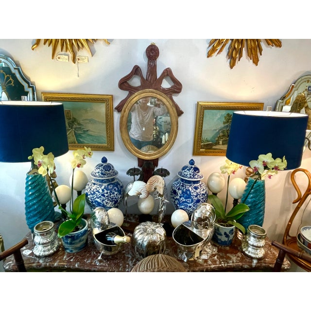 Oxblood Red French Baroque Style Ribbon & Bow Wall Mirror Sconce Candle Holder For Sale - Image 8 of 13