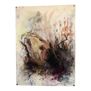 Nancy Randall, Mixed Media Painting Minnesota Woman Artist Figurative Abstract, 1985