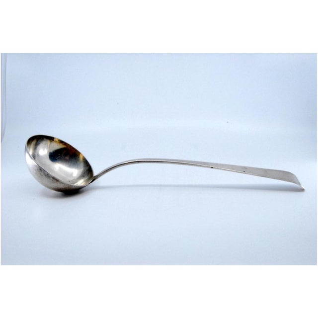 Silver Plain Silver Soup Ladle with Handle For Sale - Image 8 of 9