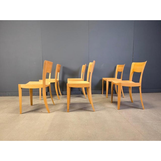 Wood Vintage Oak Dining Chairs, Belgium, 1980s, Set of 6 For Sale - Image 7 of 16