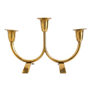 Mid-Century Modern Scandinavian Brass Candleholder by Gunnar Ander for Ystad Metall, 1960s For Sale