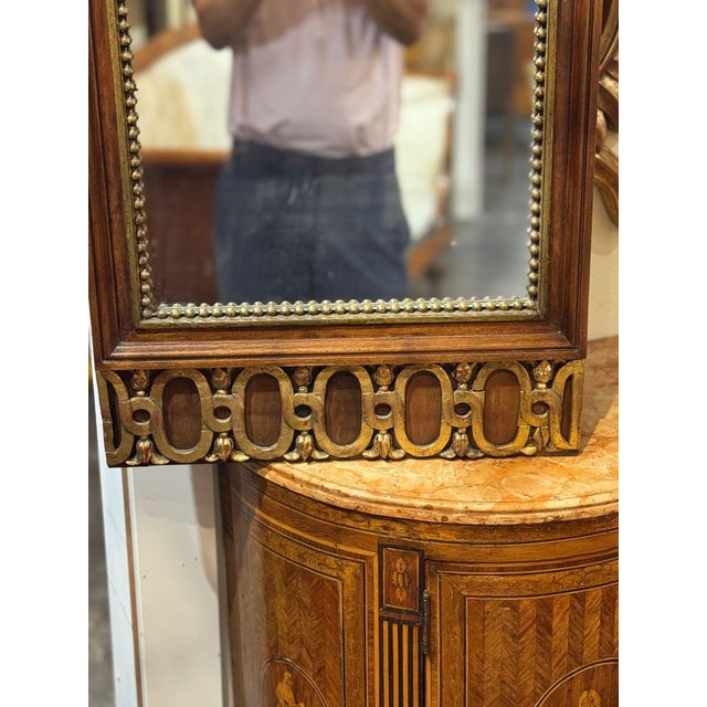 19th C. Swedish Walnut and Gilt Mirror For Sale - Image 4 of 5