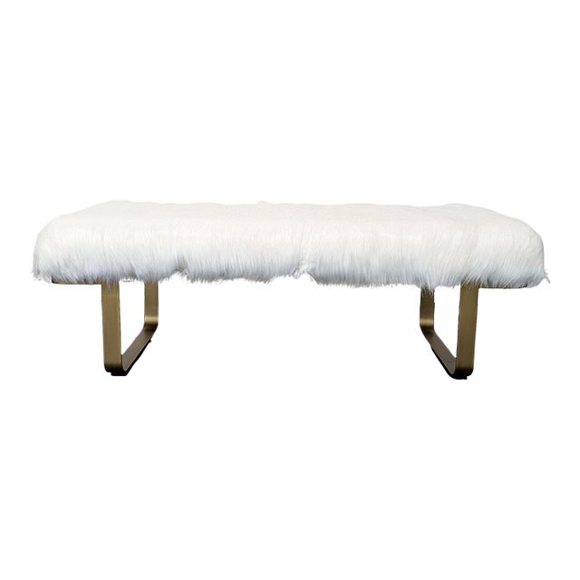 Restoration Hardware Faux Fur Bench For Sale