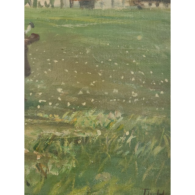 1930s Oil Painting Rural Countryside Landscape With Cow For Sale In Los Angeles - Image 6 of 16