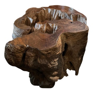 Andrianna Shamaris Organic Teak Wood Coffee Table or Pedestal For Sale