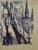 Edouard Goerg (1893 - 1969) Perspectives of a cathedral Original drawing in blue ink (Original work entirely by the hand...