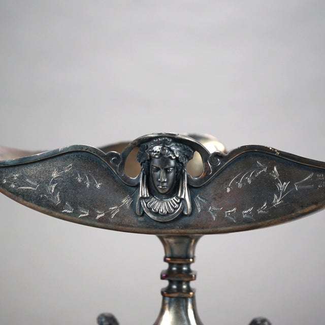 Metal Antique Figural Silver Plated Fruit Bowl, Circa 1890 For Sale - Image 7 of 7