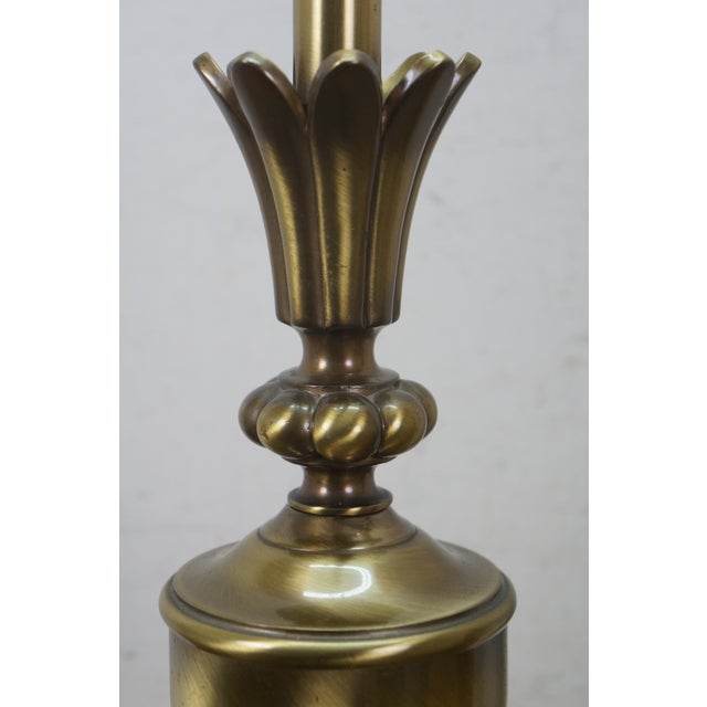 Metal Mid 20th Century Neocalssical Brass Neoclassical Mantel Vase Trophy Urn Table Lamps 38" - a Pair For Sale - Image 7 of 16