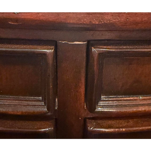 Wood 1970s Mahogany Oval Coffee Table W/ Drawers on Each Side For Sale - Image 7 of 7