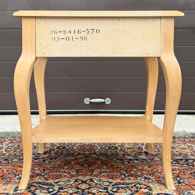 1990s Ethan Allen Country French Collection Solid Birch 1 Drawer Nightstand (26-5416 Bisque) For Sale - Image 9 of 12