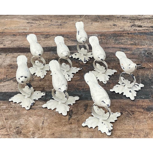 Vintage Distressed Bird Napkin Rings - Set of 8 For Sale - Image 12 of 12