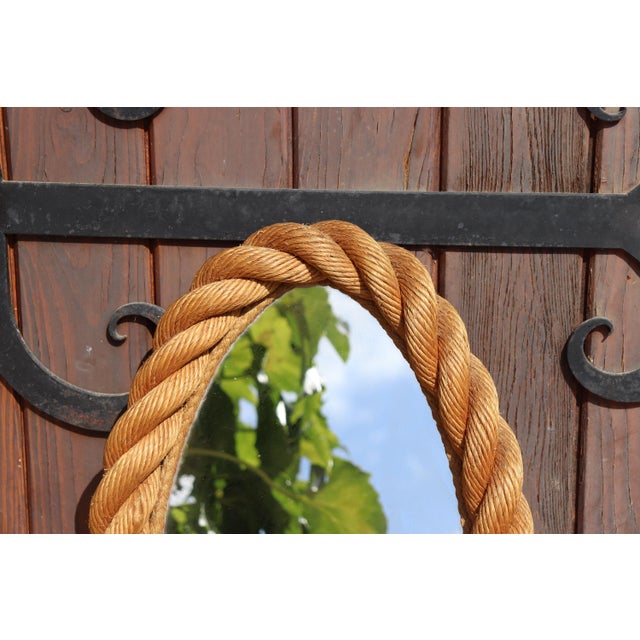 Vintage Oval Rope Mirror from Audoux & Minet, 1950 For Sale - Image 3 of 8