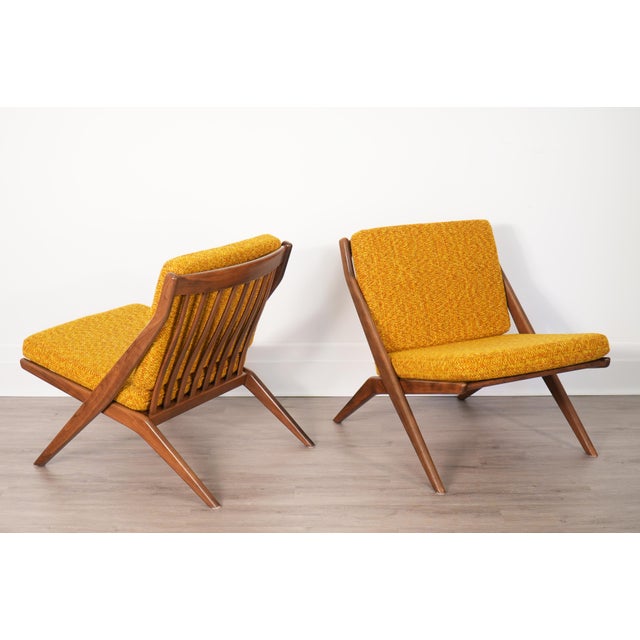1960s Pair Folke Ohlsson for Dux Scissor Sculptural Lounge Chairs For Sale - Image 5 of 9