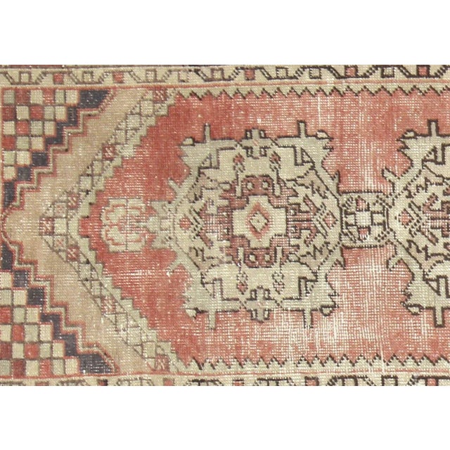 1960s Turkish Oushak Runner. Handwoven with wool on wool foundation in the Oushak region of Western Turkey. The Anatolian...