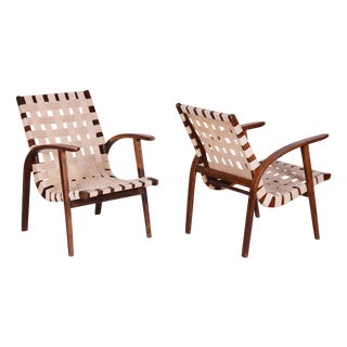 Set of Art Deco Armchairs in Beech, Czech, 1930s For Sale