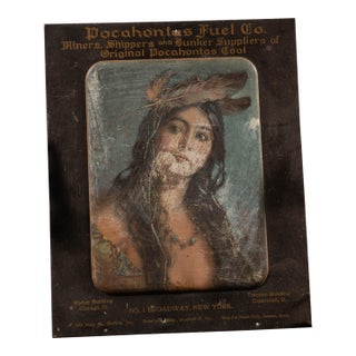 Early 20th Century Embossed Pocahontas Fuel Co. Advertising Sign For Sale