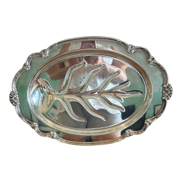 Silver Plated Oval Serving Tray For Sale